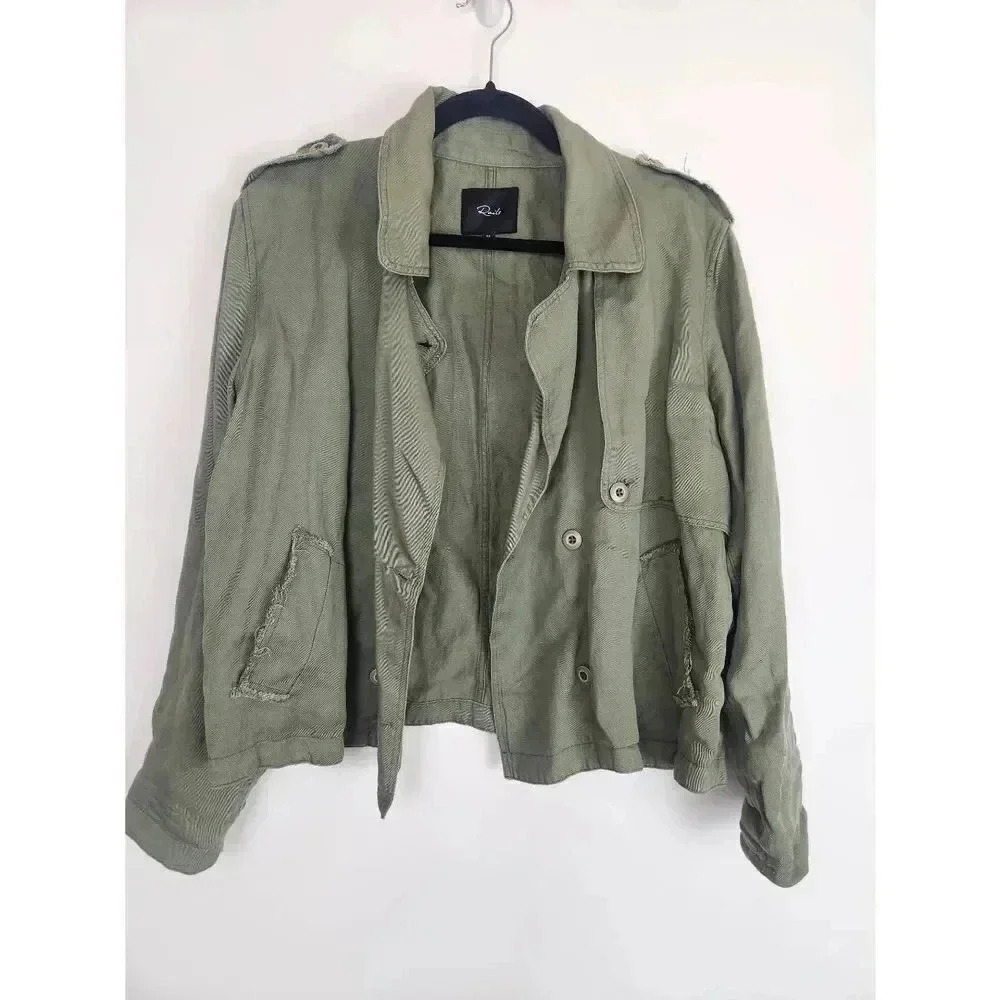 Rails Jacket Army Green Button Closure Size Mediu… - image 1